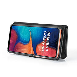 Wewoo Housse Coque Etui en cuir Crazy Horse Texture Flip détachable magnétique avec support et fentes pour cartes et portefeuille Galaxy A20 et A30 Noir pas cher