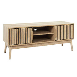 The Home Deco Factory Meuble TV 2 portes et 2 niches de rangement Saulk en bois - Marron