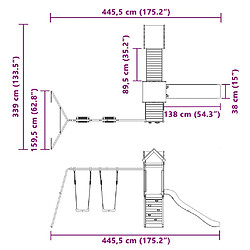 vidaXL Aire de jeux d'extérieur bois de pin imprégné pas cher