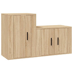 Maison Chic Ensemble de meubles TV 2 pcs pour salon - chêne sonoma bois d'ingénierie -MN31027