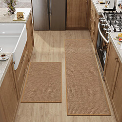 Tapis Cuisine Devant Tapis de Couloir Marron 45x70cm