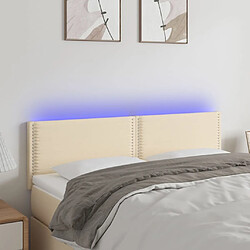 Maison Chic Tête de lit moderne à LED lumineuse pour chambre - Décoration de lit Crème 144x5x78/88 cm Tissu -MN76484