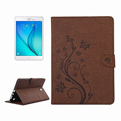 Wewoo Housse Étui brun pour Samsung Galaxy Tab A 8.0 / T350 fleurs pressées motif de papillon flip horizontal en cuir PU avec boucle magnétique et titulaire fentes cartes porte-monnaie