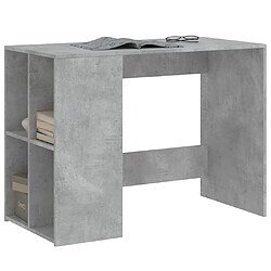 Helloshop26 Bureau table poste de travail meuble d'ordinateur informatique étude 102 x 50 x 75 cm bois d'ingénierie gris 02_0023831