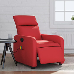 vidaXL Fauteuil de massage inclinable électrique rouge similicuir