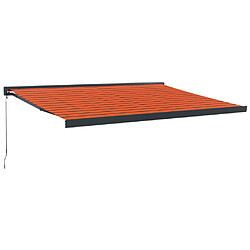 vidaXL Auvent rétractable orange et marron 4,5x3 m tissu et aluminium