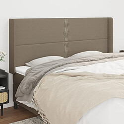 Maison Chic Tête de lit moderne avec oreilles pour chambre - Décoration de lit Taupe 163x16x118/128 cm Tissu -MN53872