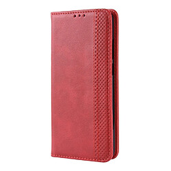 Avis Wewoo Housse Coque Boucle magnétique rétro Crazy Horse Texture en cuir à rabat horizontal pour Huawei Y6 2019avec support et fentes cartes et cadre photo rouge