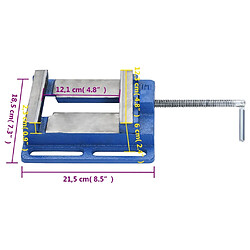 vidaXL Étau pour perceuse à colonne bleu 121 mm fonte pas cher