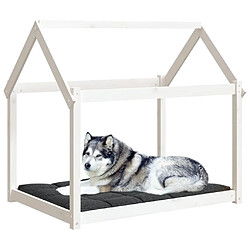 Avis vidaXL Lit pour chien Blanc 111x80x100 cm Bois de pin solide