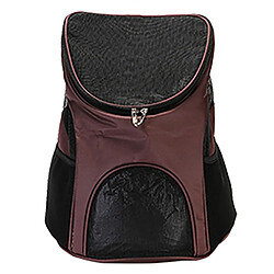 Wewoo Sac à dos pour animaux de compagnie respirant pliant en nylon portatiftaille 33 x 30 x 24 cm café