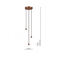 Acheter Luminaire Center Suspension Spl Cuivre satiné 3 ampoules 9,1cm