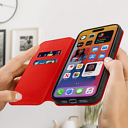 Avis Avizar Housse folio iPhone 14 Pro Clapet Porte-cartes Fonction Support Vidéo rouge