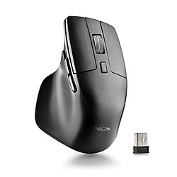 NGS HIT-RB: Souris rechargeable avec une connexion sans fil multi-mode (2,4 GHz+ BT3.0 + BT5.0.). Boutons silencieux. DPI 800/1200/1600.Couleur noire