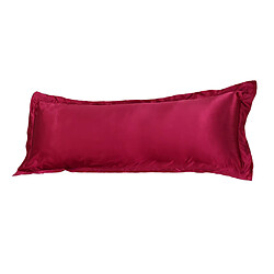 Taie d'oreiller de plein corps de luxe solide en soie de luxe de couleur rouge 48x120cm