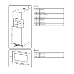 Micro-ondes solo encastrable 20l 850w noir - ms20a7013ab - SAMSUNG