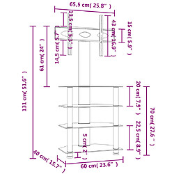 vidaXL Meuble TV d'angle 4 niveaux pour 32-70 pouces noir et argenté pas cher