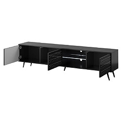 Avis Bestmobilier Wairoa - meuble TV 3 portes et 2 niches - noir - 175 cm