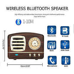 Universal Conférencier Bluetooth rétro portable YH-MinI, style classique à l'ancienne, haut-parleur stéréo de subwoofer, microphone intégré, appel mains libres (marron)