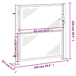 vidaXL Portail de jardin 100x100 cm acier inoxydable pas cher