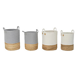 Set de basket DKD Home Decor Coton Fibre (40 x 40 x 52 cm) (2 Unités)