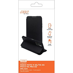 My Way Myway Étui Folio pour Xiaomi Redmi Note 11 5G/11S 5G/POCO M4 Pro 5G Fonction Stand Noir