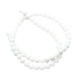 1 brin de pierre gemme environ, perles rondes, 6 mm, blanc