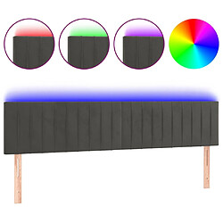 Maison Chic Tête de lit scandinave à LED,meuble de chambre Gris foncé 160x5x78/88 cm Velours -MN12318