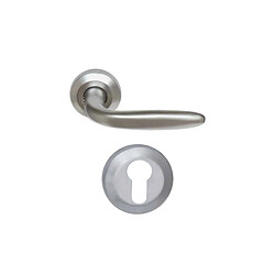 Pack poignée et rosace de porte Aluminium - Aliénor - Finition Chrome perle 