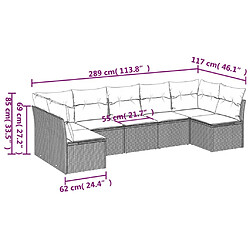 Avis Maison Chic Salon de jardin avec coussins 7 pcs | Ensemble de Table et chaises | Mobilier d'Extérieur beige résine tressée -GKD43970