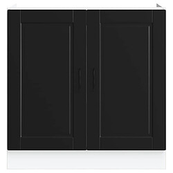 Avis vidaXL Meuble bas pour évier Porto noir 80x46x81,5 cm bois ingénierie