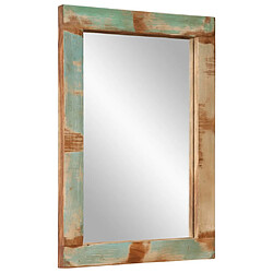 vidaXL Miroir 70x50 cm bois massif de récupération et verre