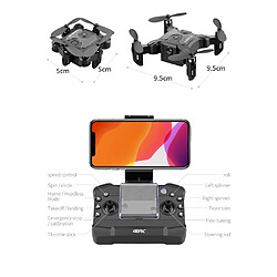 Universal Nouveau mini drone v2 4K 1080p HD caméra wifi FPV pression air haute pliable quadricoptère RC parasite jouets cadeaux pour enfants | RC Helicopter(Le noir)