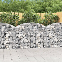 vidaXL Panier de gabions arqué 150x30x100/120 cm Fer galvanisé