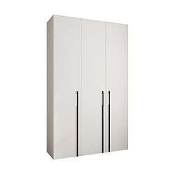 Abiks Meble Armoire à portes battantes Como 3 245,5/150/40 3 portes (blanc/noir)