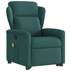 Avis vidaXL Fauteuil inclinable de massage Vert foncé Tissu