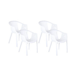 Beliani Lot de 4 chaises NAPOLI Matière synthétique Blanc