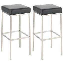 Non Lot de 2 tabourets de bar Montreal 85 simili cuir acier inoxydable