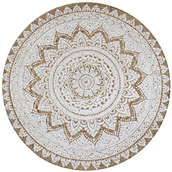 Decoshop26 Tapis Jute tressé imprimé 150 cm rond DEC023928