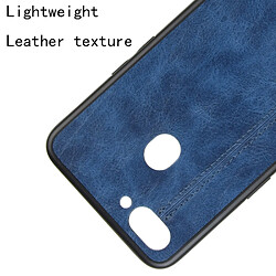 Acheter Wewoo Coque Pour Oppo Realme 2 Antichoc Couture Vache Motif Peau PC + PU + TPU Case Bleu