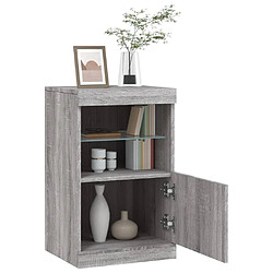 Maison Chic Commode Buffet - Meuble de rangement avec lumières LED sonoma gris 41x37x67 cm -GKD61167 pas cher