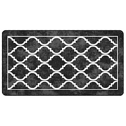 vidaXL Tapis lavable noir et blanc 80x150 cm antidérapant