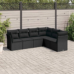 Maison Chic Salon de jardin 6 pcs avec coussins | Ensemble de Table et chaises | Mobilier d'Extérieur noir résine tressée -GKD96123