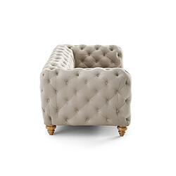 Lisa Design Walter - canapé 2 places chesterfield en velours - pieds bois