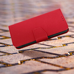 Avis Avizar Housse Apple iPhone 13 Cuir premium Porte-carte Fonction support Vidéo rouge