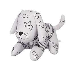 Pincello Peluche à colorier Blanc Noir Tissu 13 x 14 x 20 cm Chien (8 Unités)