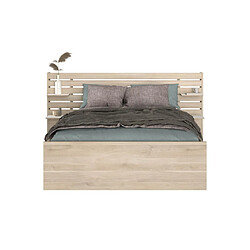 Avis Vente-Unique Lit 140 x 190/200 cm avec rangements - Coloris : Naturel + Sommier + Matelas - TENALIA II