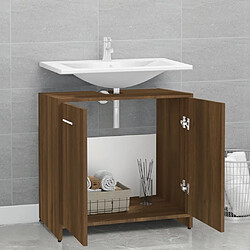 Avis Maison Chic Armoire de bain,Meuble de rangement de salle de bain,Meuble haut Chêne marron 60x33x60 cm Bois d'ingénierie -GKD441419