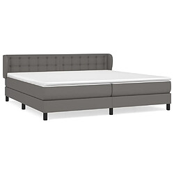 Maison Chic Lit Adulte - Lit simple Lit à sommier tapissier avec matelas moelleux - Meuble de Chambre - Gris 200x200 cm Similicuir -MN70443