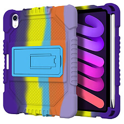 Coque en TPU motif arc-en-ciel, antichoc, anti-empreinte digitale avec porte-stylo style D pour votre iPad mini (2021)